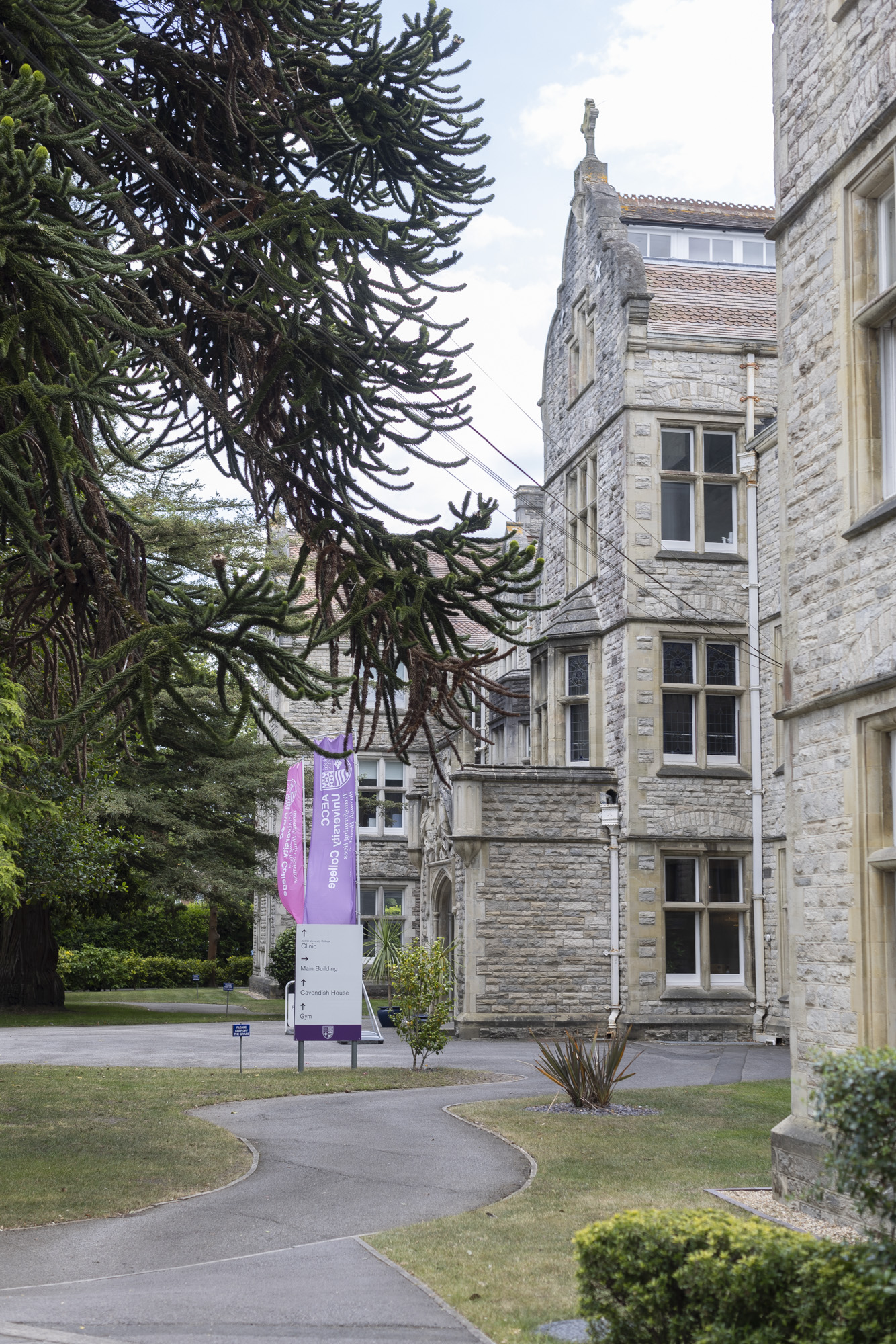 Exterior shot of grade II listed AECC UC building