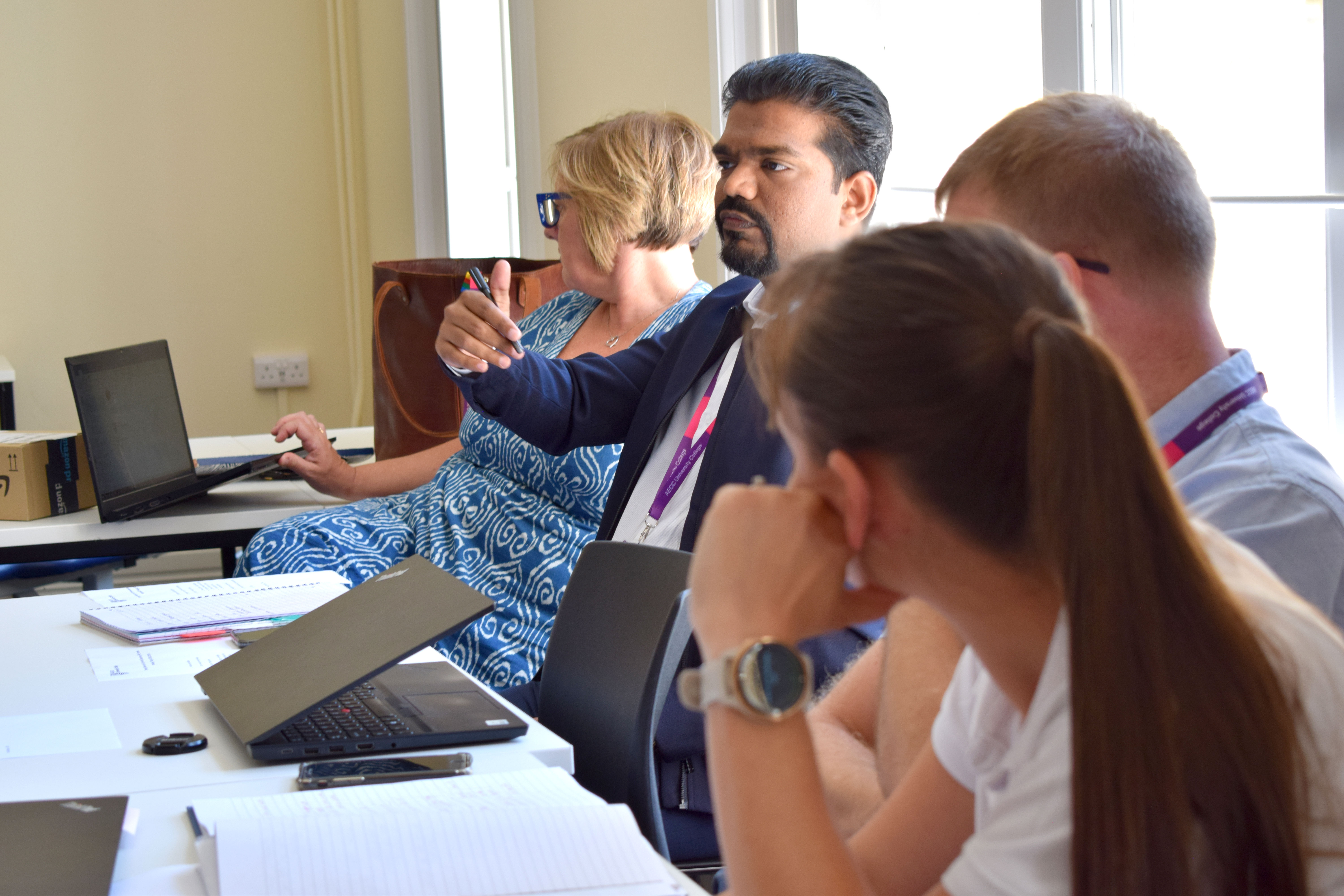 group of people in a meeting