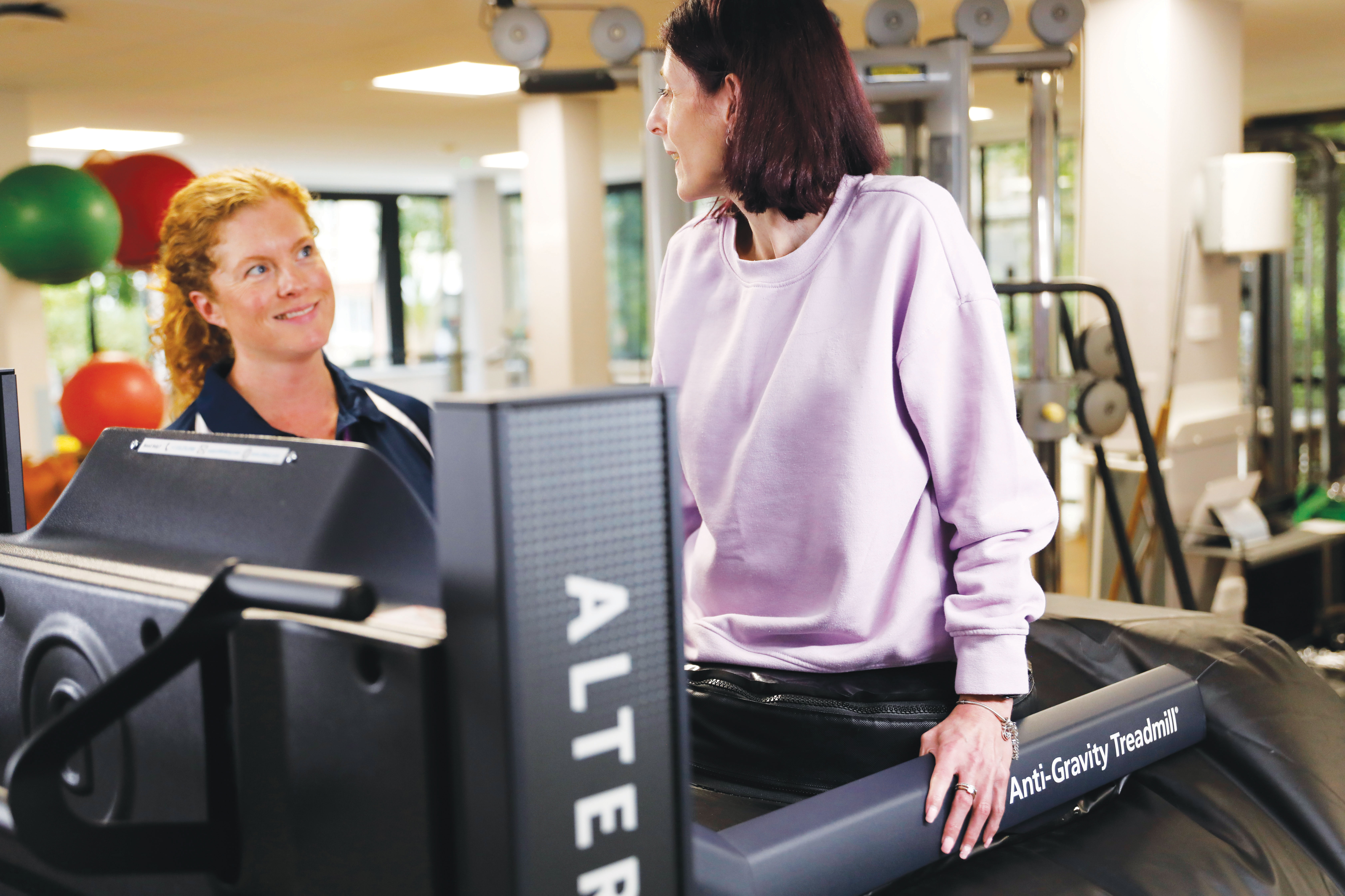 patient using the Anti-Gravity treadmill