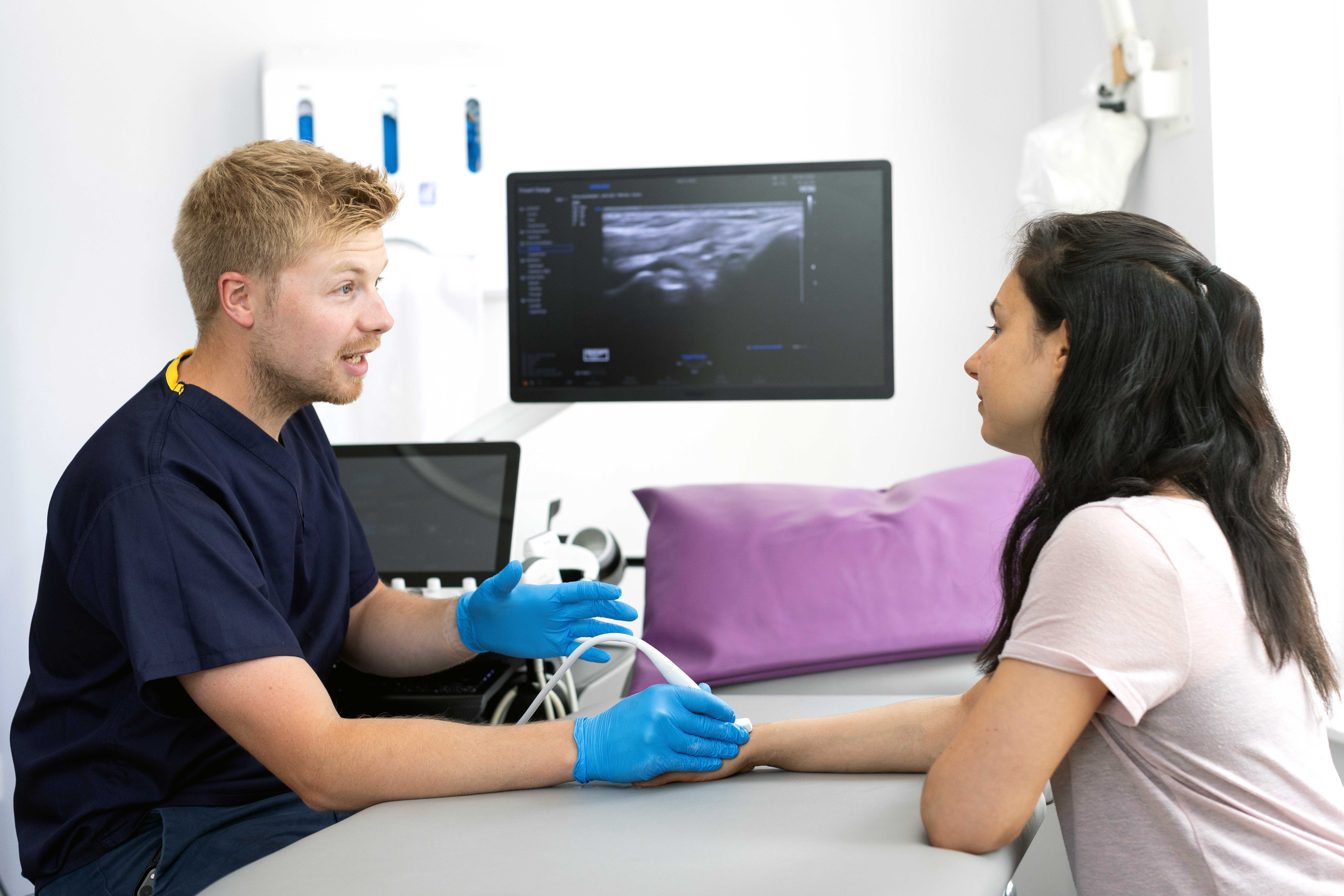 Young woman having an ultrasound scan