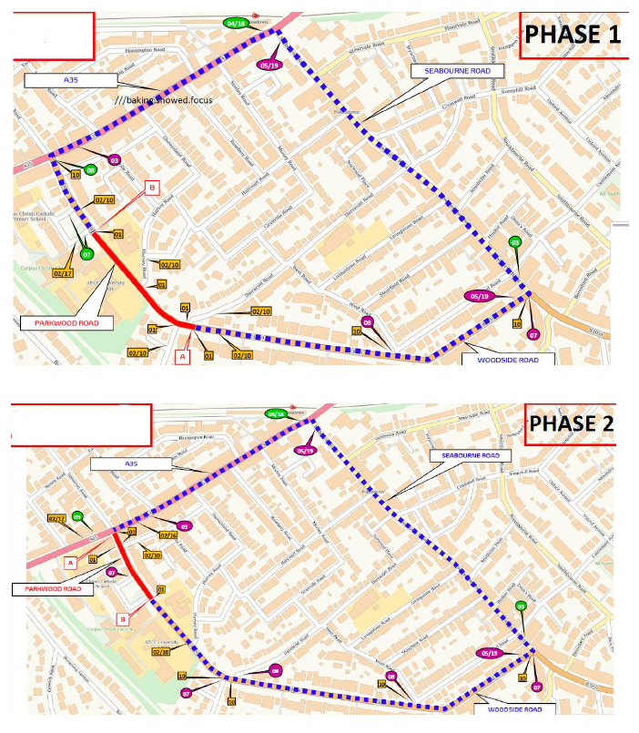 Map displaying expected roads affected around AECC due to gas replacement work